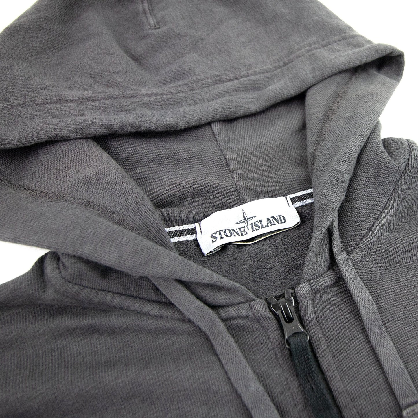 Stone Island Light Fleece Zip Up Sweatshirt Dark Grey