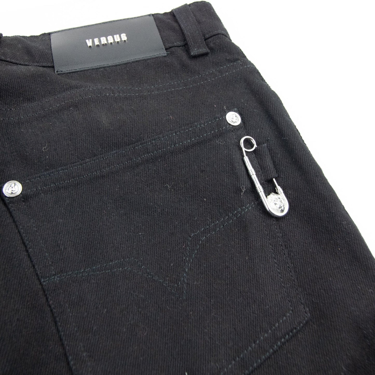 Versace Versus Safety Pin Denim Jeans Black