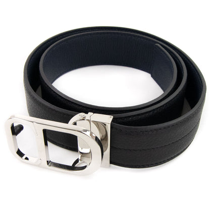 Christian Dior Cd Icon Silver 35mm Belt Black/Blue