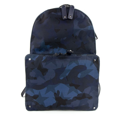 Valentino Camo Stud Back Pack Navy/camo