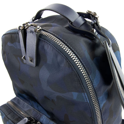 Valentino Camo Stud Back Pack Navy/camo