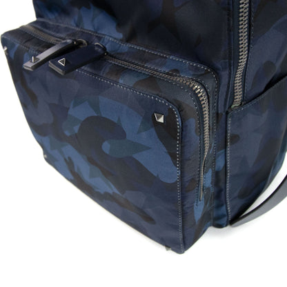 Valentino Camo Stud Back Pack Navy/camo