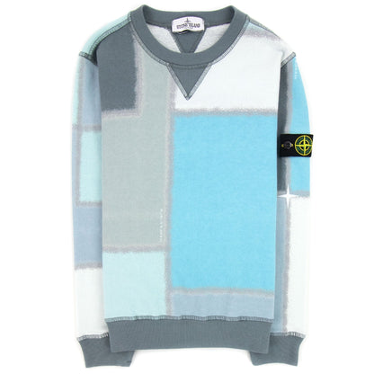 Stone Island Junior 62745 Camo Crew Neck Sweatshirt Grey V0064