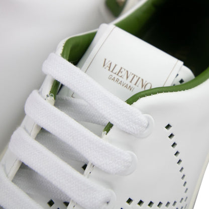 Valentino Backnet Perforated Leather Trainers Bianco Fk6