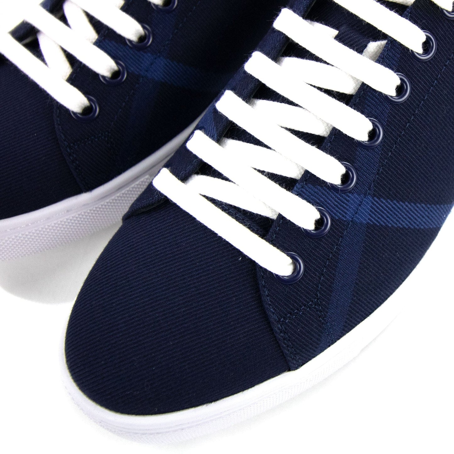Burberry Albert Check Low Top Trainers Blue Black