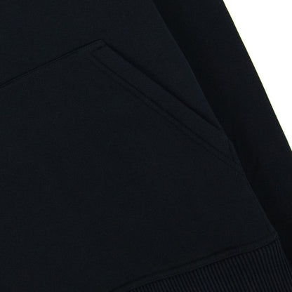 Burberry Check Hood Cotton Blend Hoodie Black