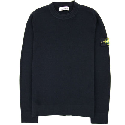 Stone Island 560c2 Classic Wool Knit Navy Blue V0020