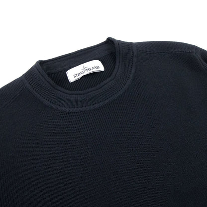Stone Island 560c2 Classic Wool Knit Navy Blue V0020