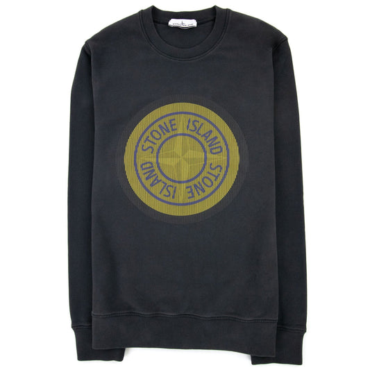 Stone Island 63086 Brushed Cotton Fleecelenticular One Print Dark Grey V0065