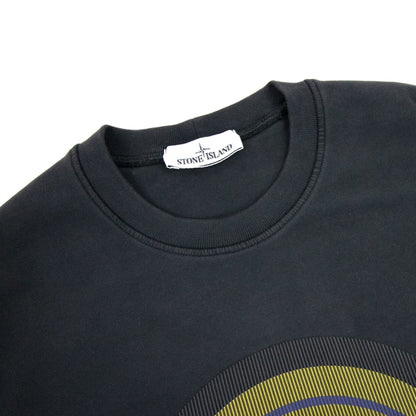 Stone Island 63086 Brushed Cotton Fleecelenticular One Print Dark Grey V0065