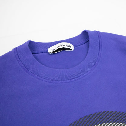 Stone Island 63086 Brushed Cotton Fleecelenticular One Print Purple V0043