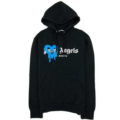 Palm Angels Moritz Heart Sprayed Hoody Black/blue