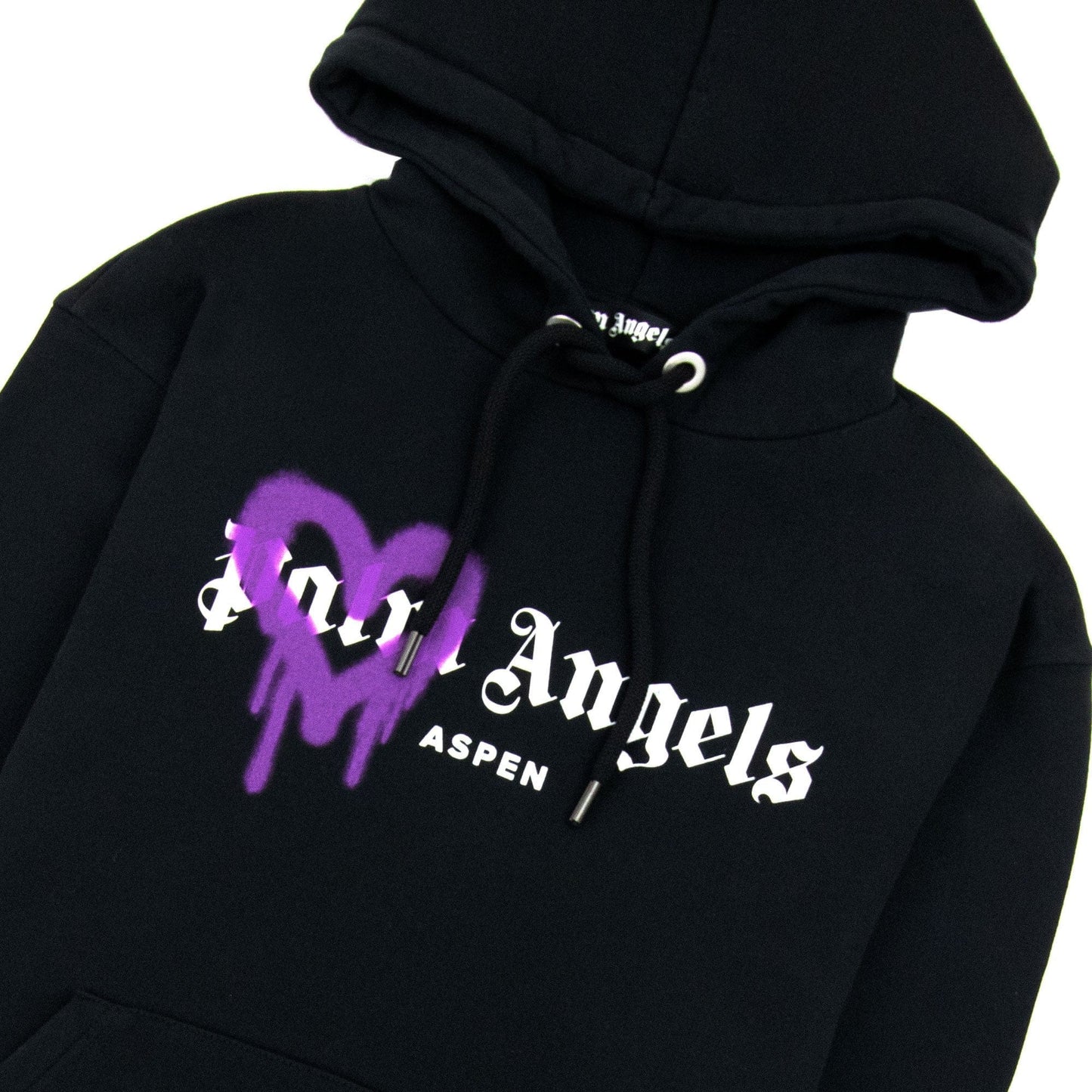 Palm Angels Aspen Heart Sprayed Hoody Black/purple