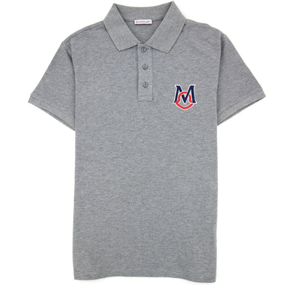 Moncler Embriodered Patch Logo S/s Polo Grey 984