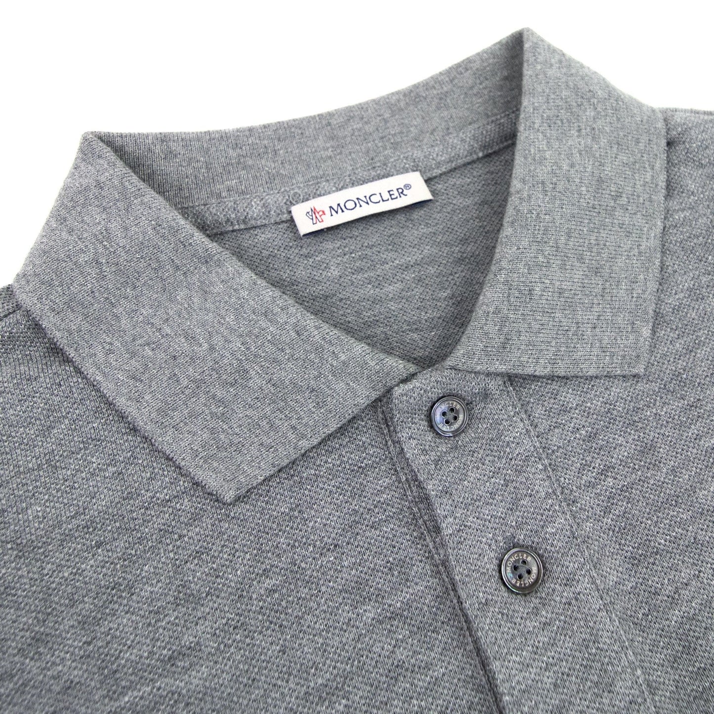 Moncler Embriodered Patch Logo S/s Polo Grey 984
