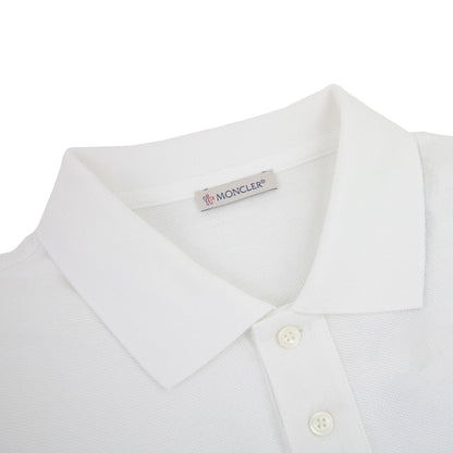Moncler Embriodered Patch Logo S/s Polo White