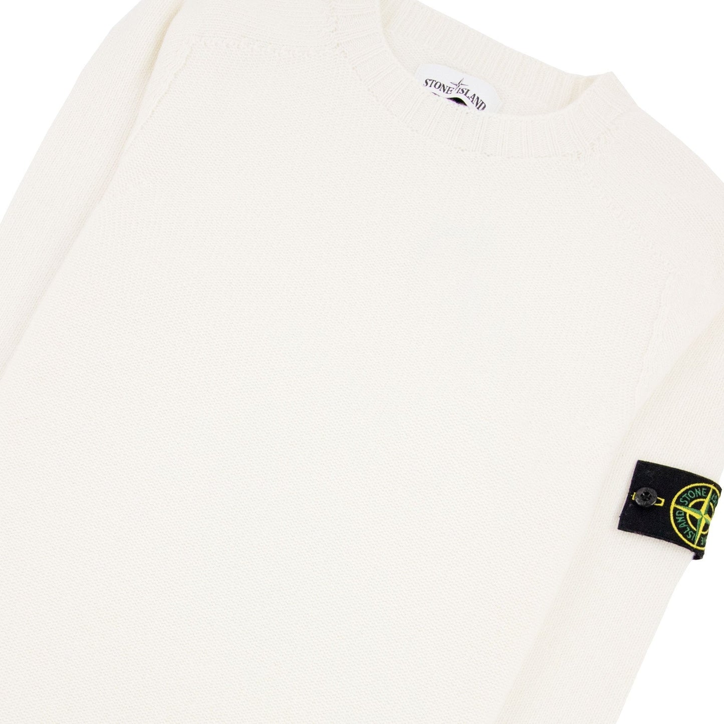 Stone Island 505a3 Lambswool Crew Knit Off White V0099