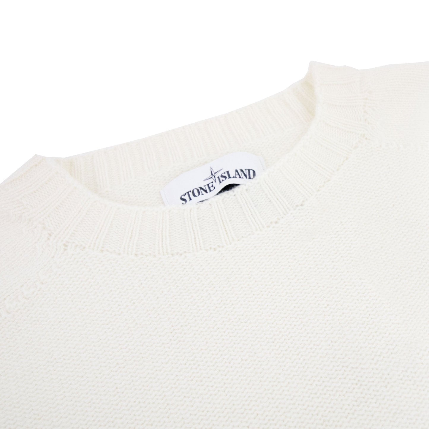 Stone Island 505a3 Lambswool Crew Knit Off White V0099