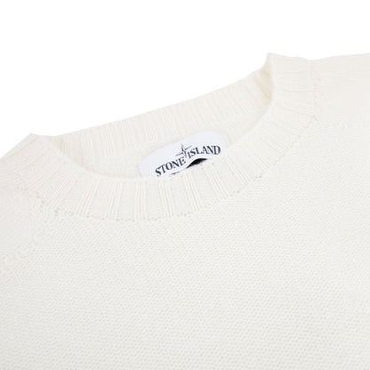 Stone Island 505a3 Lambswool Crew Knit Off White V0099