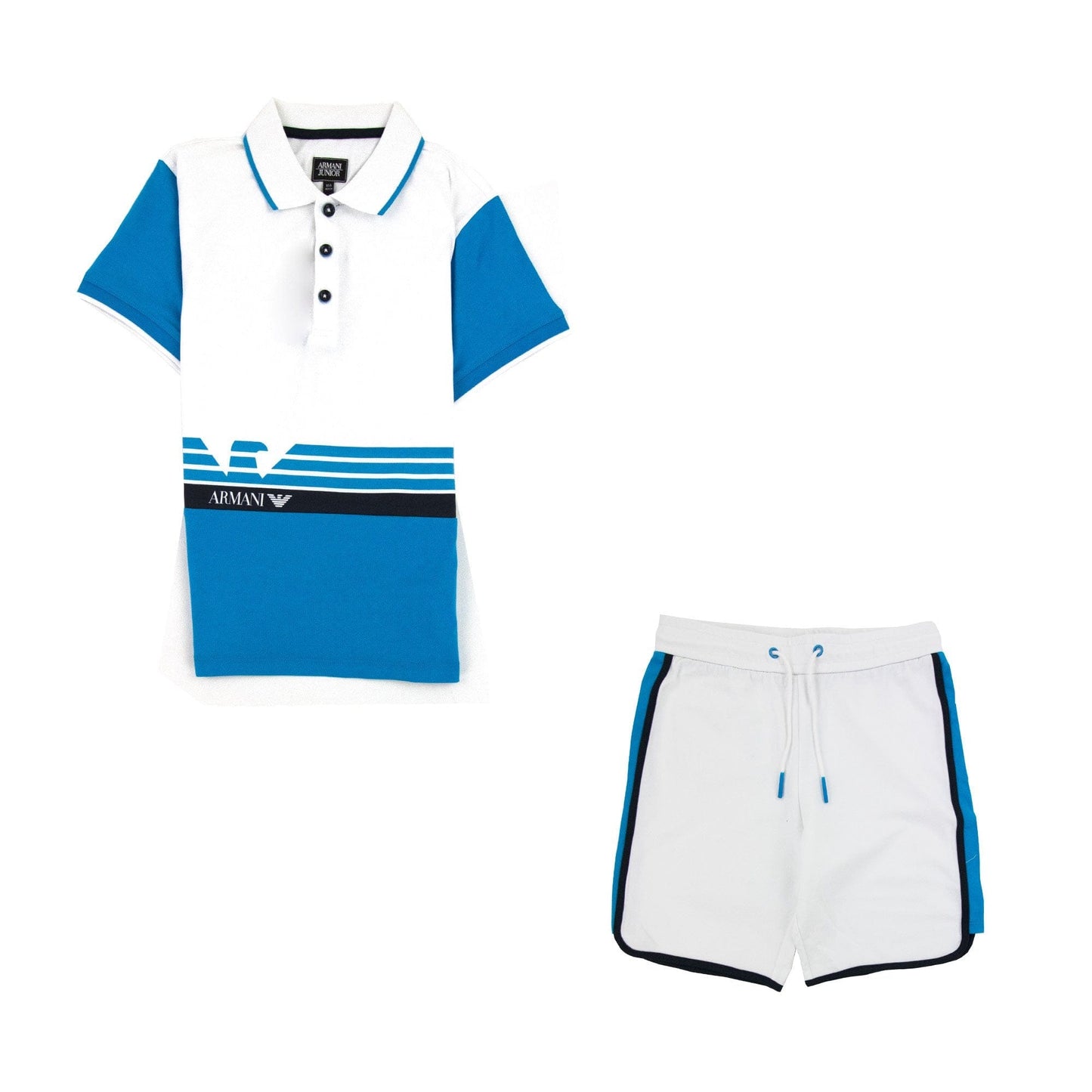 Armani Jeans Polo &amp; Bermuda Shorts Set Turchese