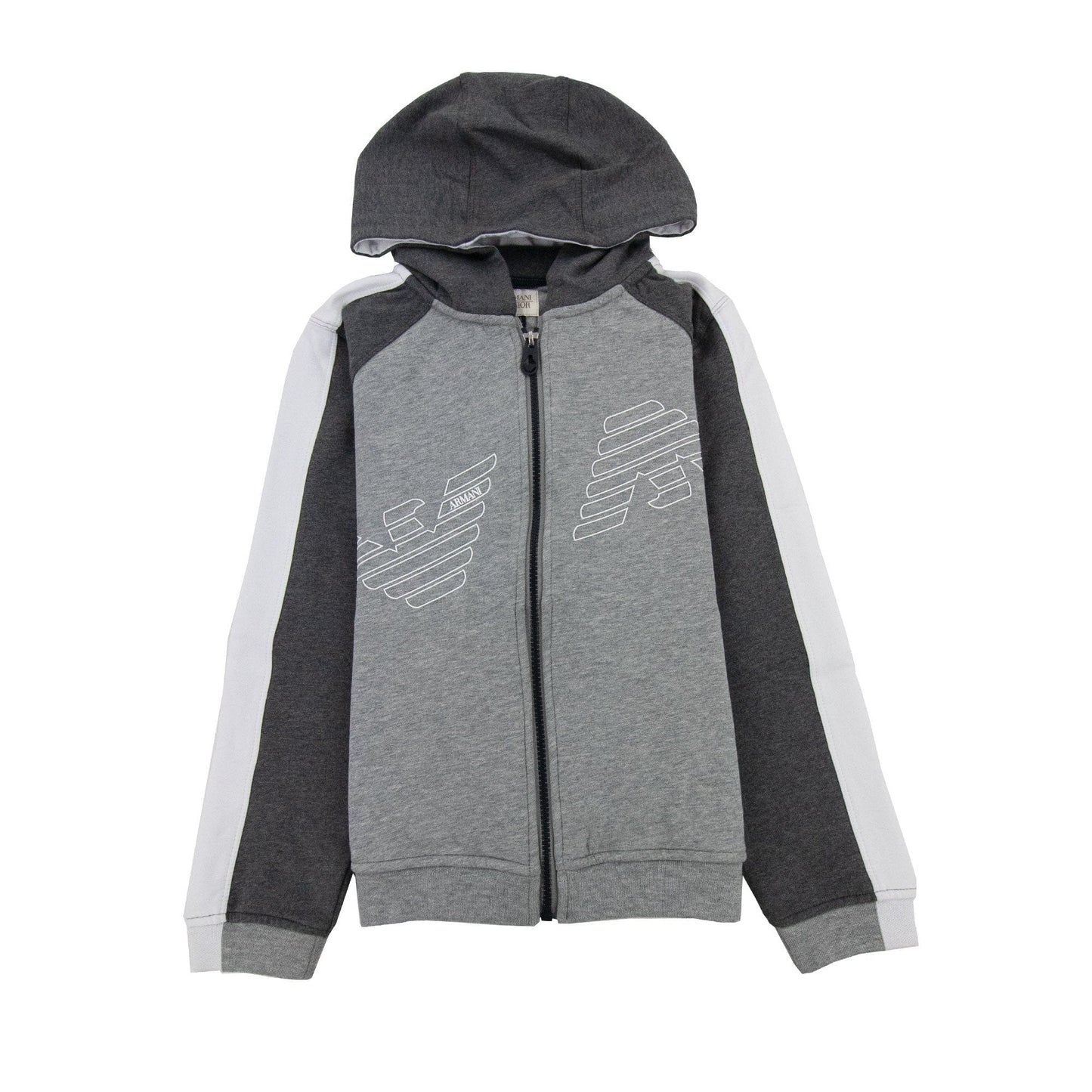 Armani Junior Eagle Logo Tracksuit Melange Grigio