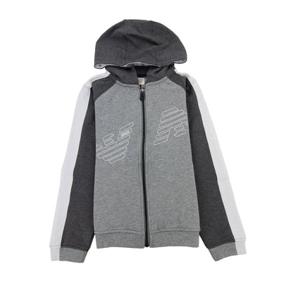 Armani Junior Eagle Logo Tracksuit Melange Grigio