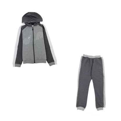 Armani Junior Eagle Logo Tracksuit Melange Grigio