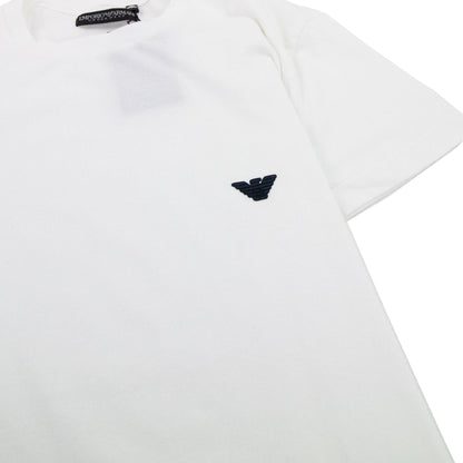 Emporio Armani Embroidered Logo S/s T Shirt White