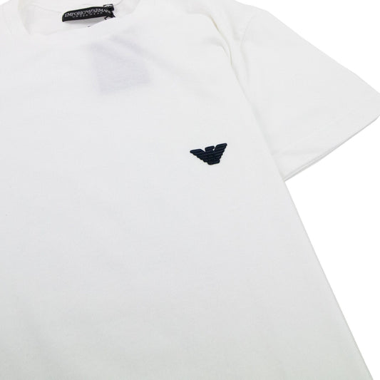 Emporio Armani Embroidered Logo S/s T Shirt White