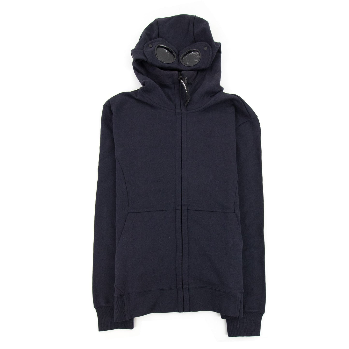 Cp Company Diagonal Raised Fleece Goggle Full Zip Hoodie Navy/navy