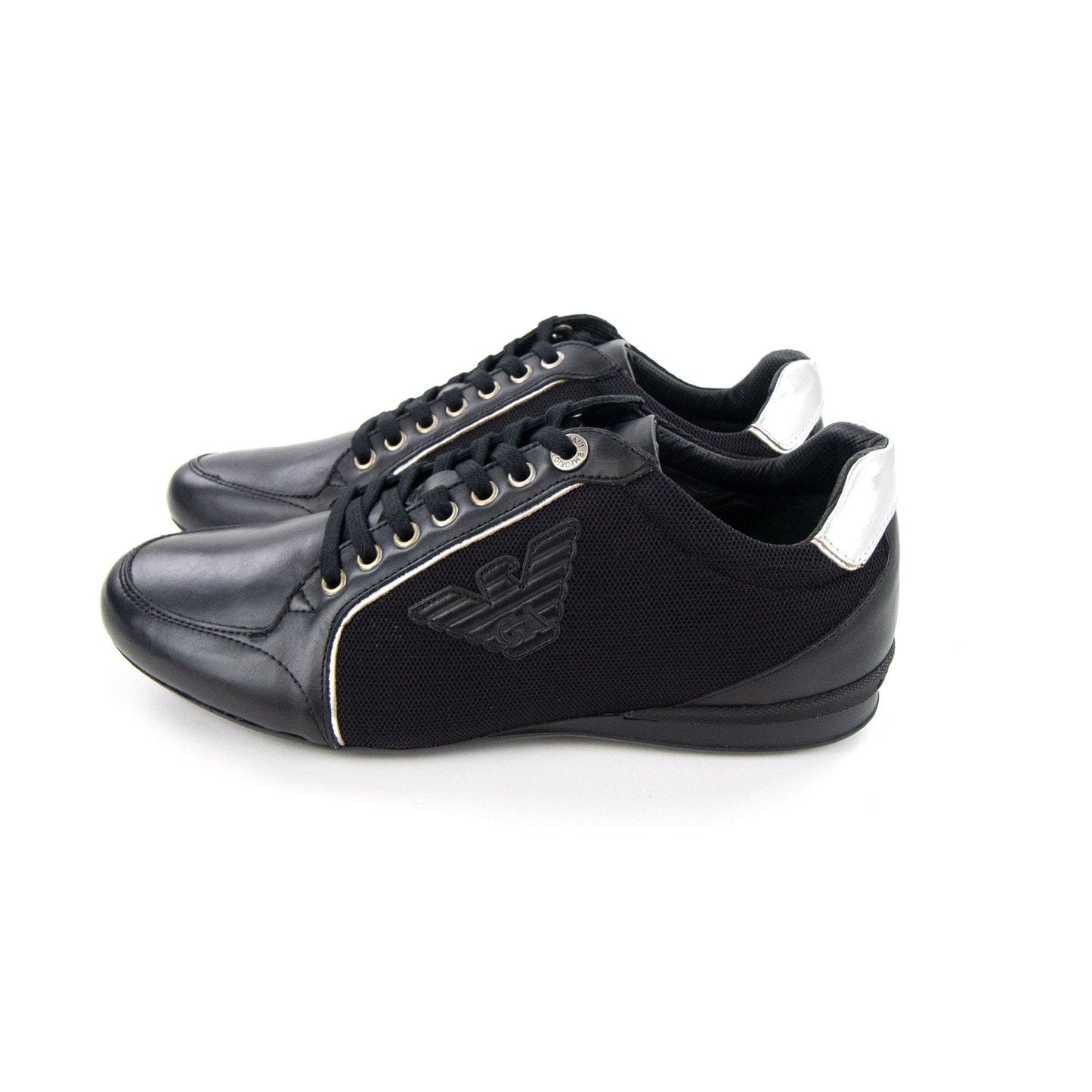 Emporio Armani Eagle Logo Low Top Trainers Nero