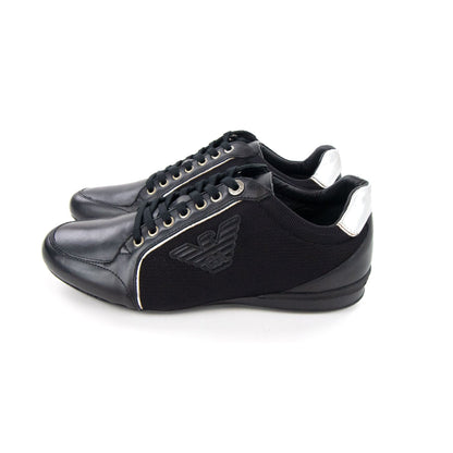 Emporio Armani Eagle Logo Low Top Trainers Nero