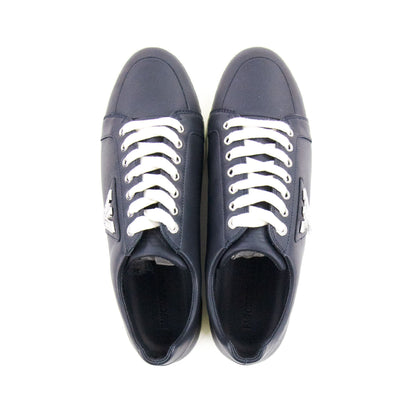 Emporio Armani Metal Eagle Logo Low Trainers Blue/white