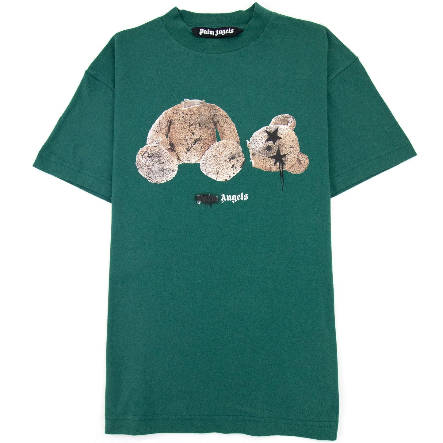 Palm Angels Spray Bear Classic T Shirt Forest Green