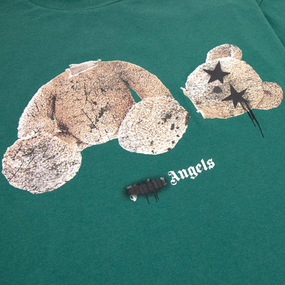 Palm Angels Spray Bear Classic T Shirt Forest Green