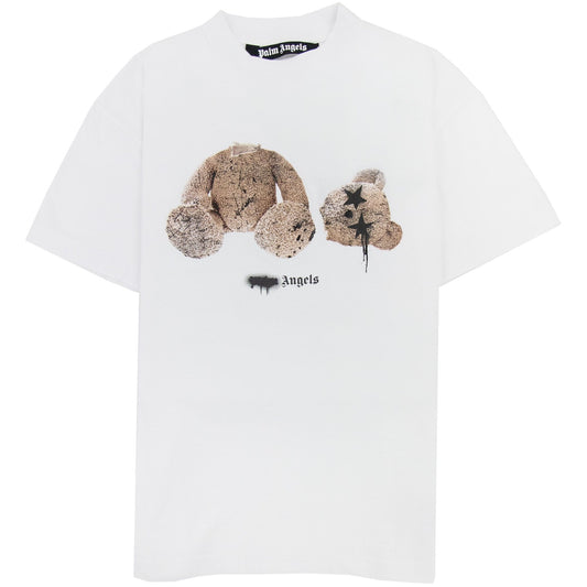 Palm Angels Spray Bear Classic T Shirt White/brown