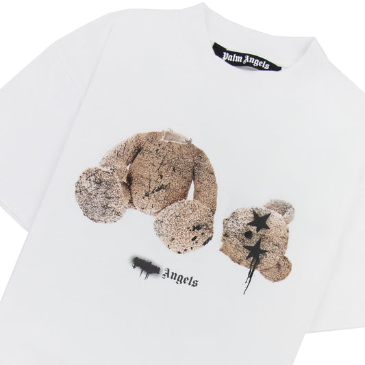 Palm Angels Spray Bear Classic T Shirt White/brown