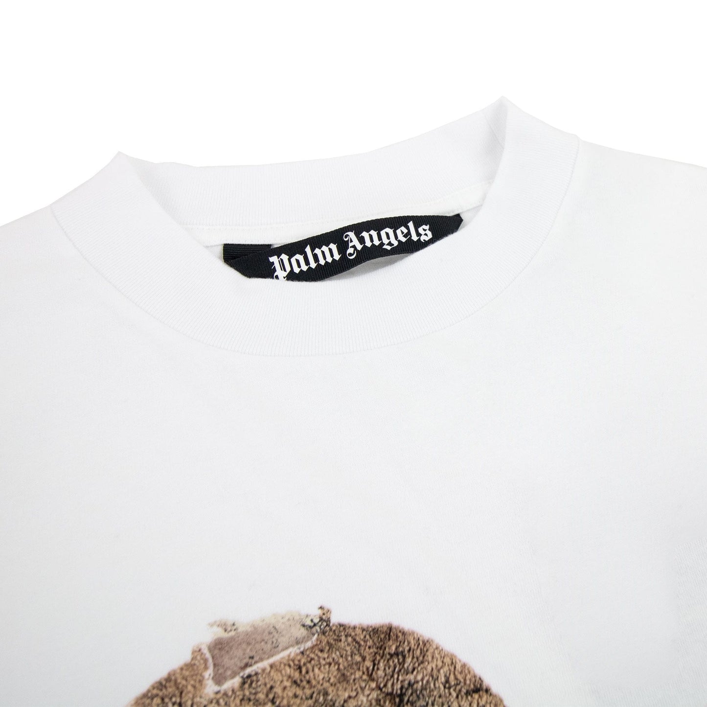 Palm Angels Spray Bear Classic T Shirt White/brown