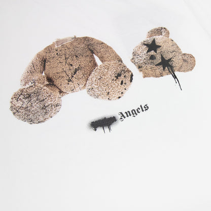 Palm Angels Spray Bear Classic T Shirt White/brown