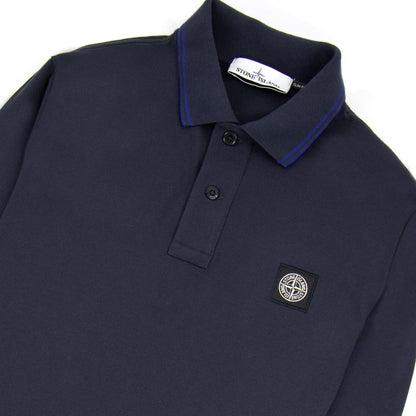 Stone Island Tip Collar Polo Ink Blue V3026