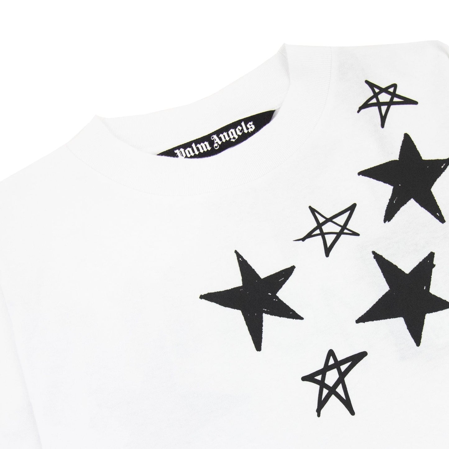 Palm Angels Shooting Stars Overlogo T Shirt White/black