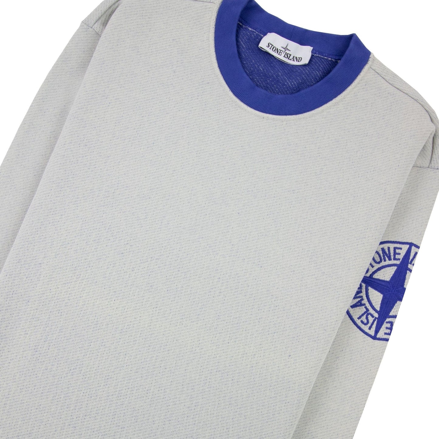Stone Island 61237 Diagonal Weaved Polyester Cotton Fleece Periwinkle V0043