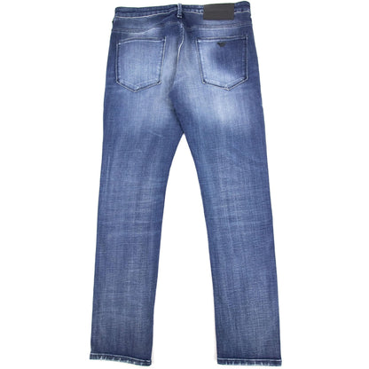 Emporio Armani J06 Rips &amp; Splatters Slim Fit Denim Jeans Denim Blue 0942