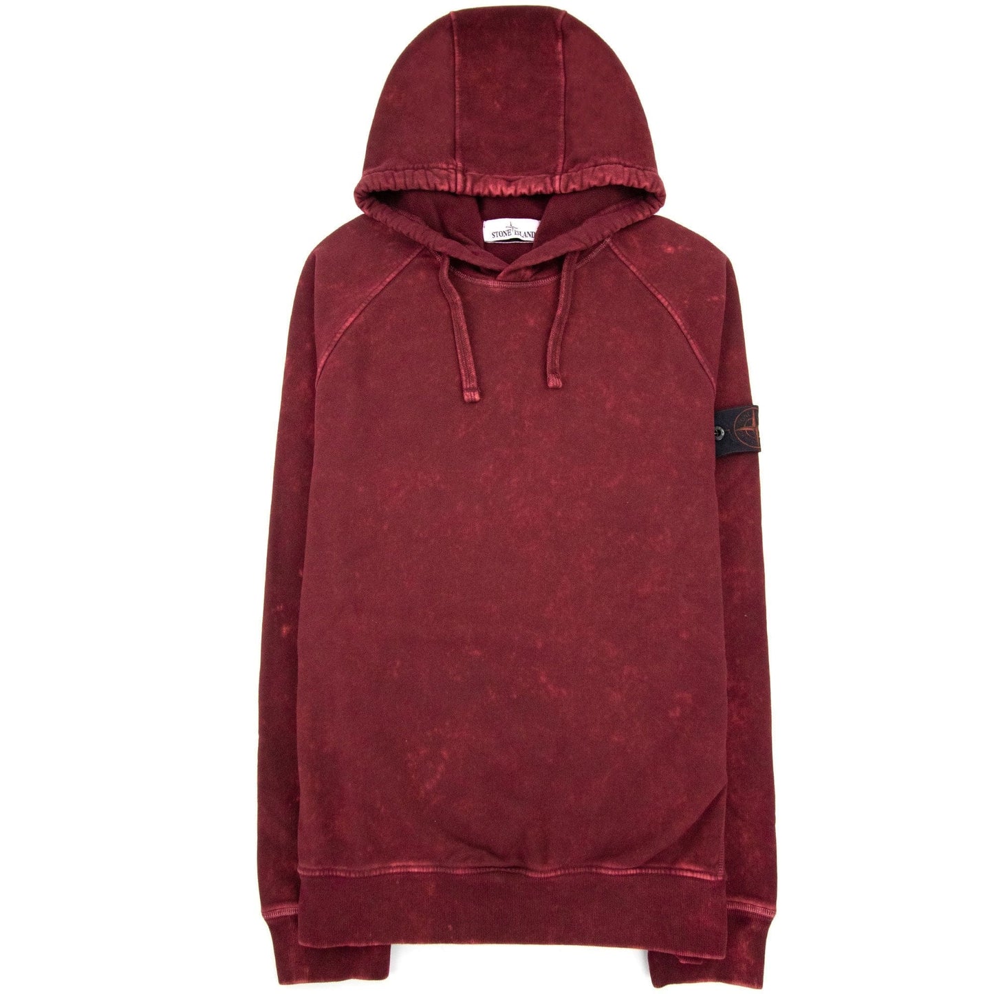Stone Island 61338 Cotton Fleece + Off-dye Ovd Treatment Hoodie Burgundy V0012