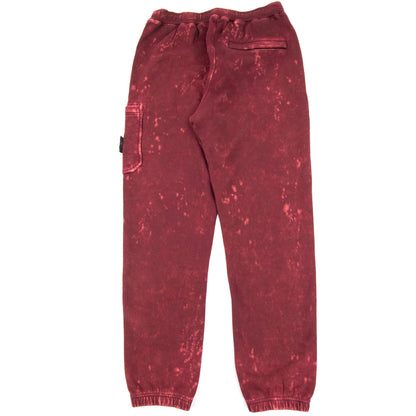 Stone Island 61438 Cotton Fleece + Off-dye Ovd Treatment Track Pant Burgundy V0012