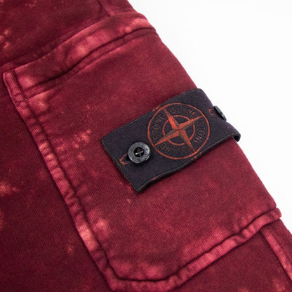 Stone Island 61438 Cotton Fleece + Off-dye Ovd Treatment Track Pant Burgundy V0012