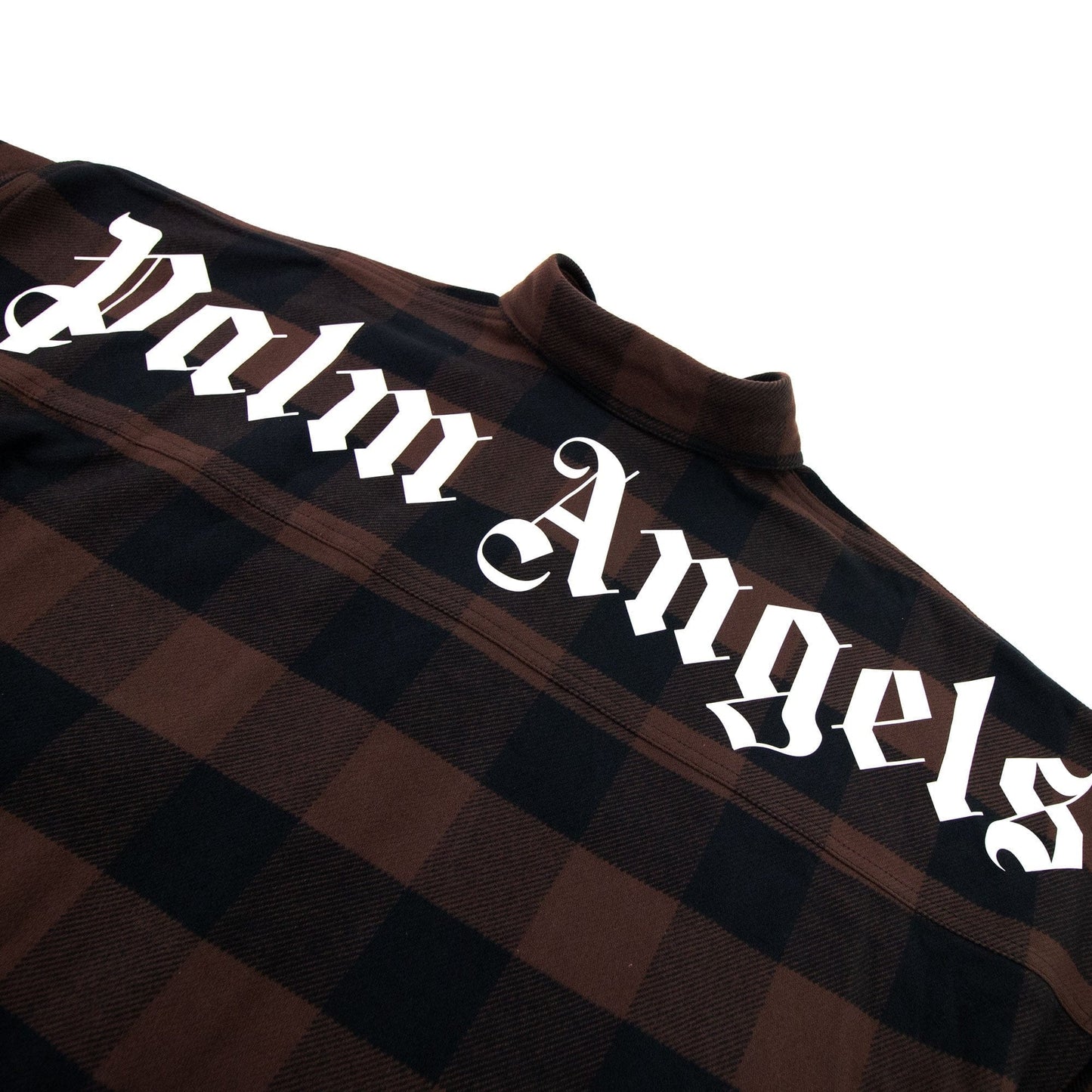 Palm Angels Classic Logo Check Overshirt Black Light Grey