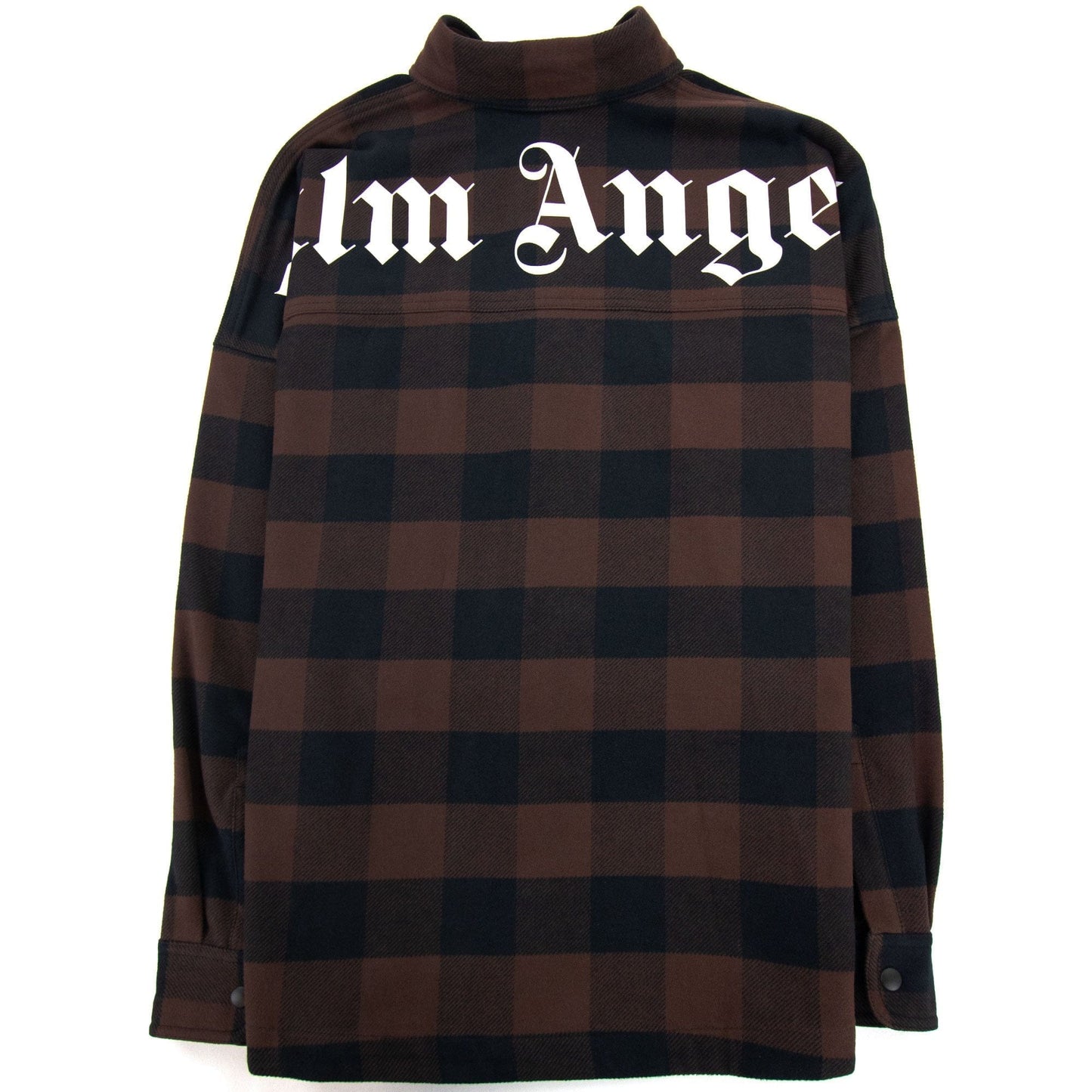 Palm Angels Classic Logo Check Overshirt Black Light Grey