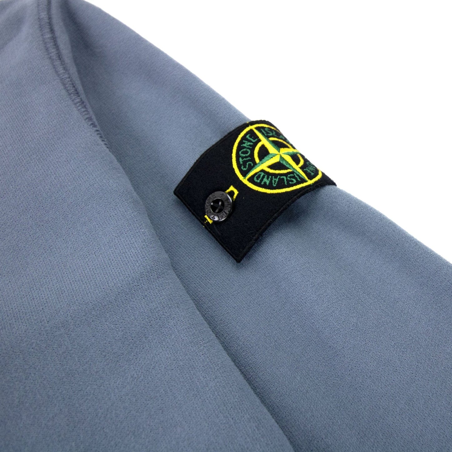 Stone Island Open Zip Up Hooded Sweatshirt Powder Blue V0046