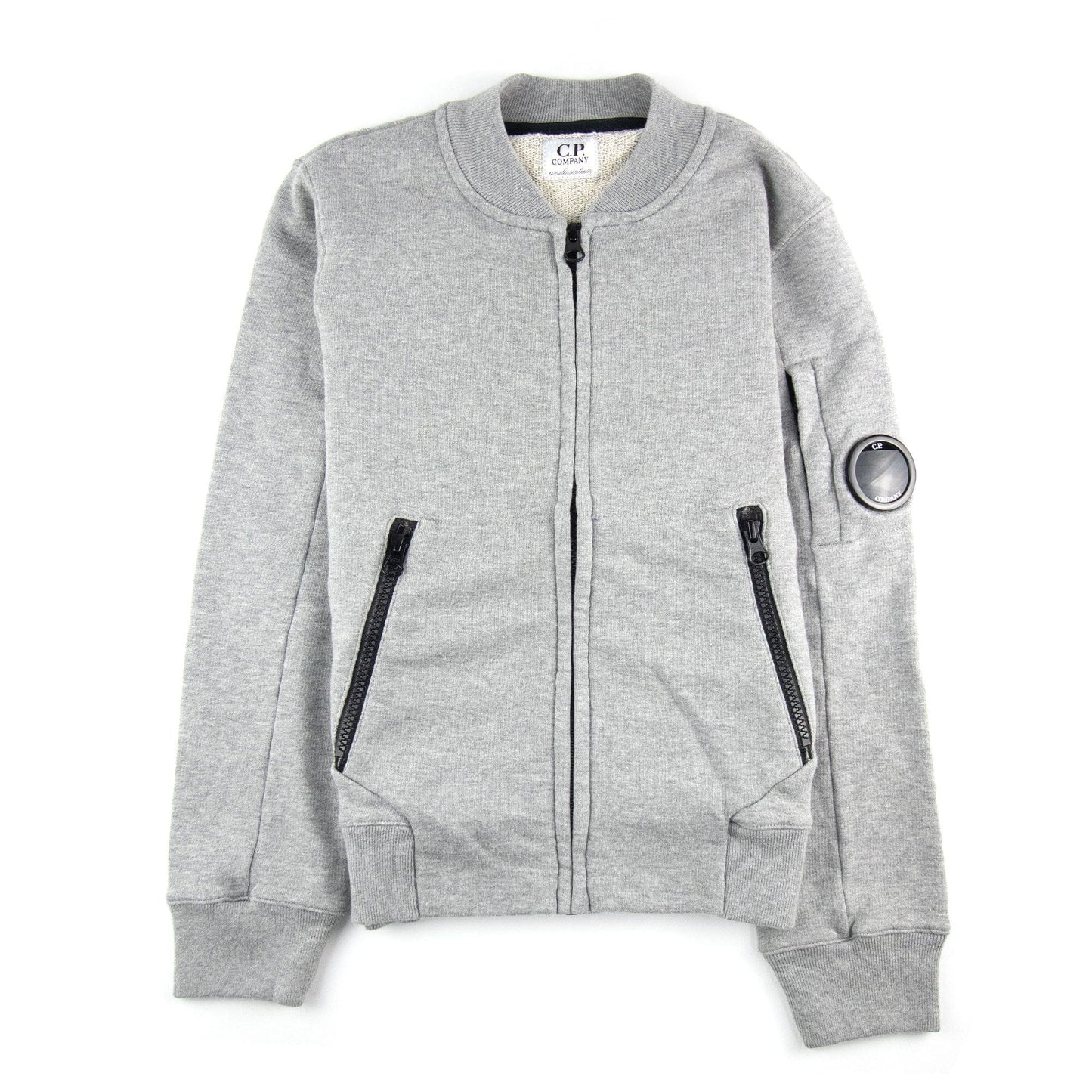 Cp Company Undersixteen Light Fleece Zip Up Bomber Sweatshirt Grey M93